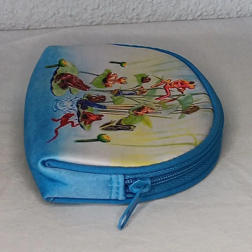 Vintage Salamander 1996 Cosmetic Accessory Makeup Bag Set Travel Frogs